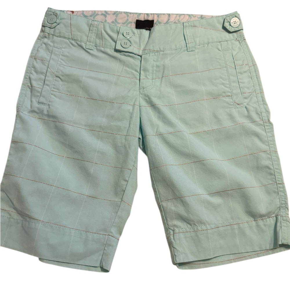 Hurley Mint Green & Gold Line Patterned Shorts